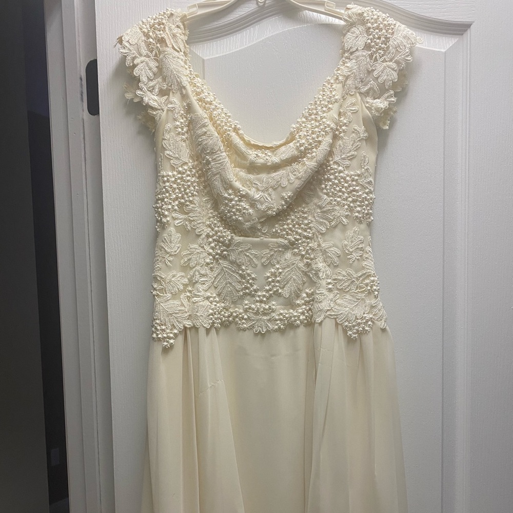 The House of Bianchi Wedding Dress, Tiara, and Train